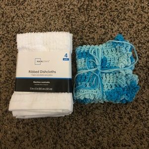 NWT - Mainstays Ribbed & 1 Handmade Dish Cloths